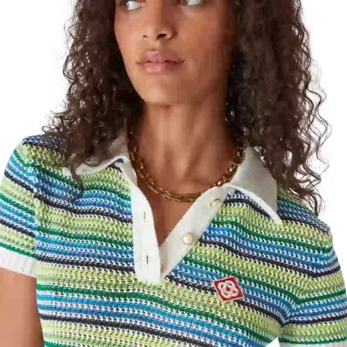 Randig midiklänning med korta ärmar