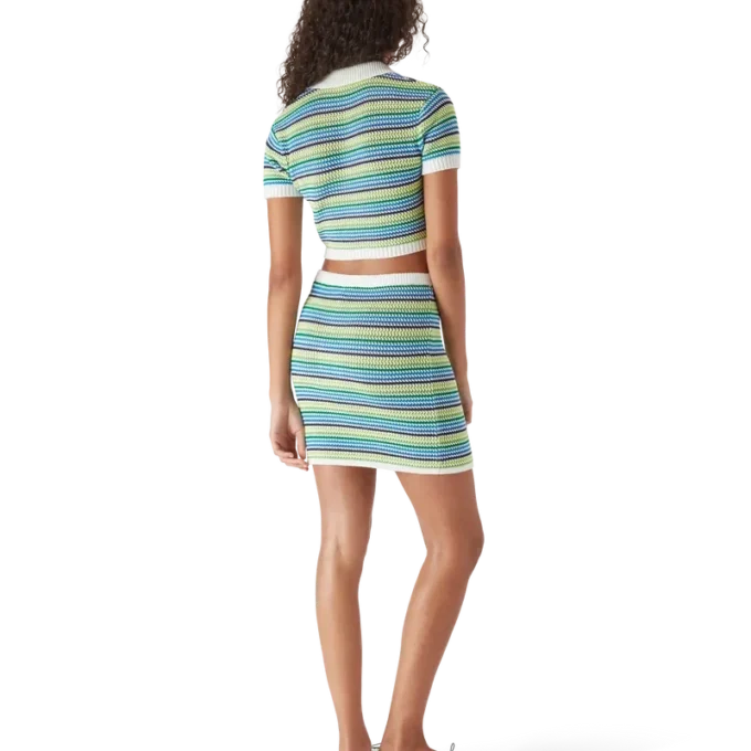 Randig pikétröja med korta ärmar Randig pikétröja med korta ärmar