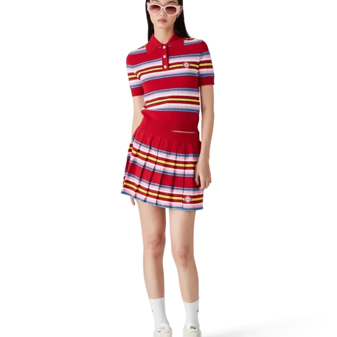 Randig plisserad kjol