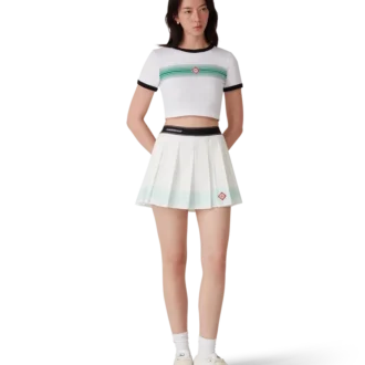 Randig plisserad minikjol