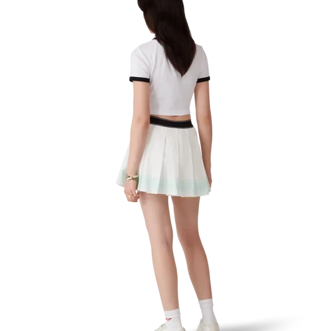 Randig plisserad minikjol