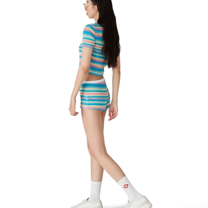 Randiga minishorts i frotté