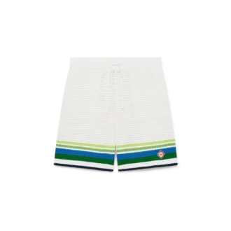 Randiga stickade shorts