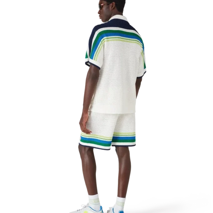 Randiga stickade shorts