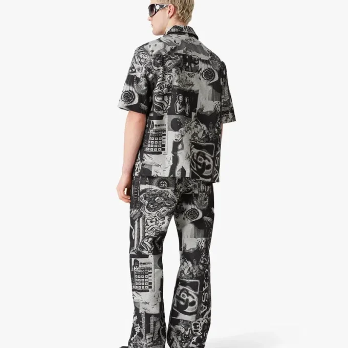 Rave Collage kortärmad denimskjorta