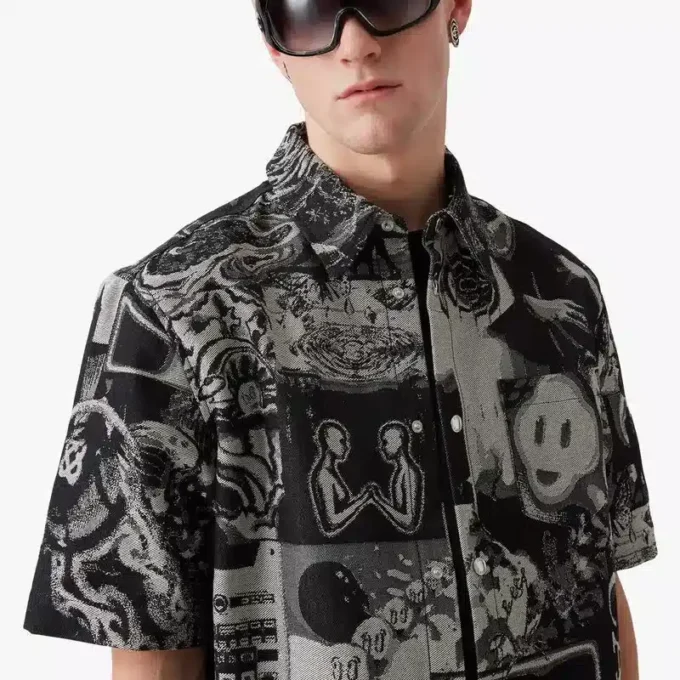 Rave Collage kortärmad denimskjorta