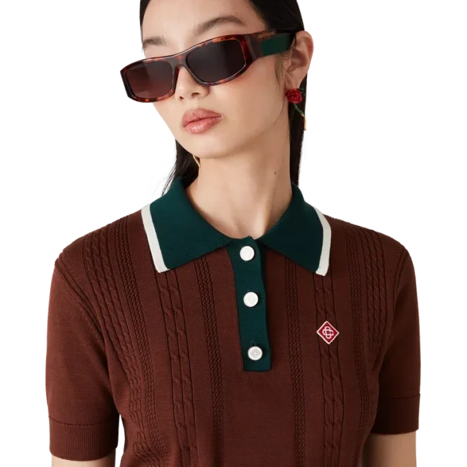 Rektangulära solglasögon i sköldpaddsmönster