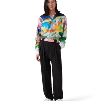 Rosa bälte med präglat CC-logo