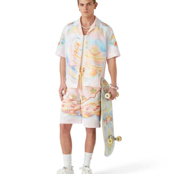 Rosa knutet pärlarmband