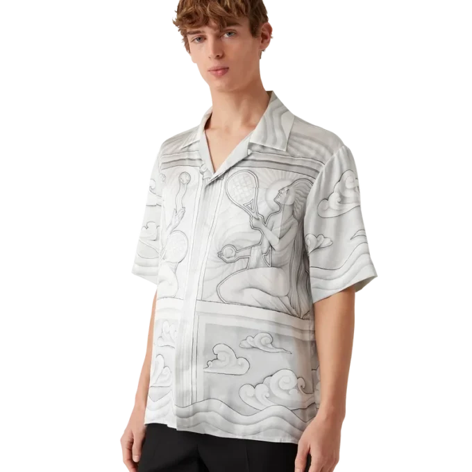 Sacred Stone kortärmad silkesskjorta