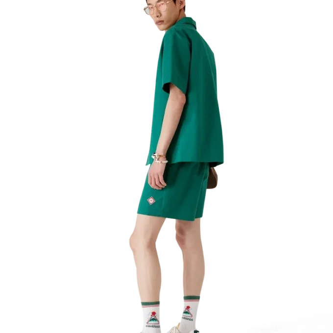 Shorts i bomullsjacquard med monogram