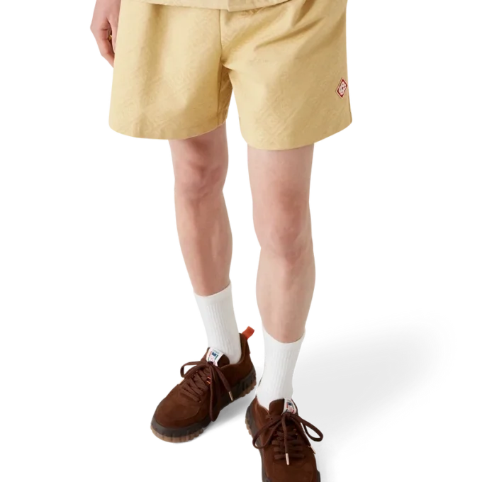 Shorts i bomullsjacquard med monogram