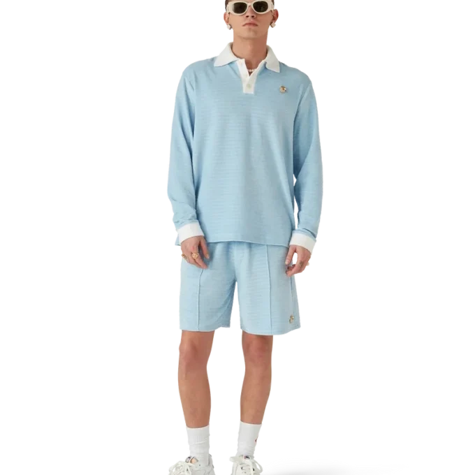 Shorts i randigt velour