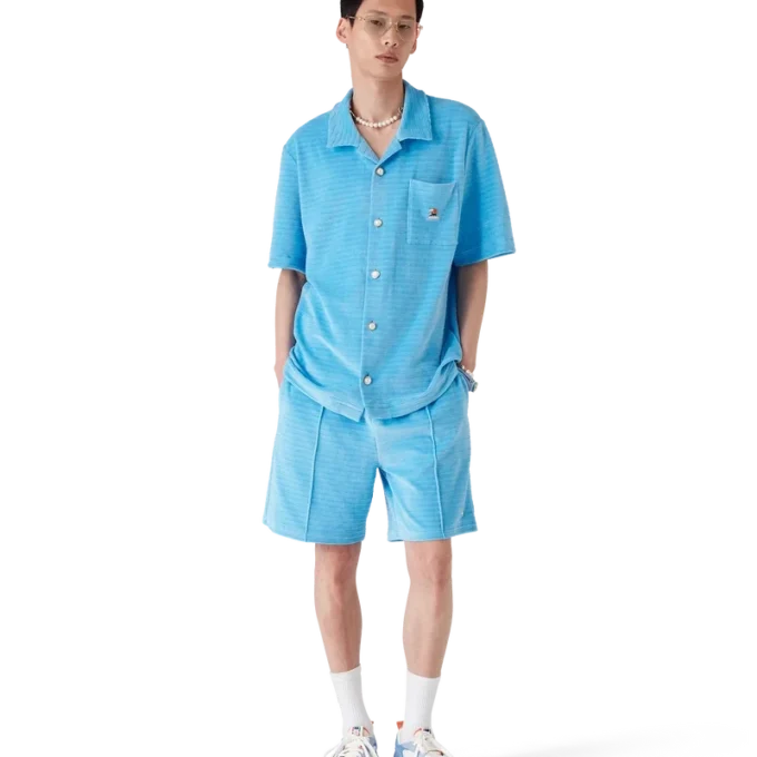 Shorts i randigt velour Shorts i randigt velour