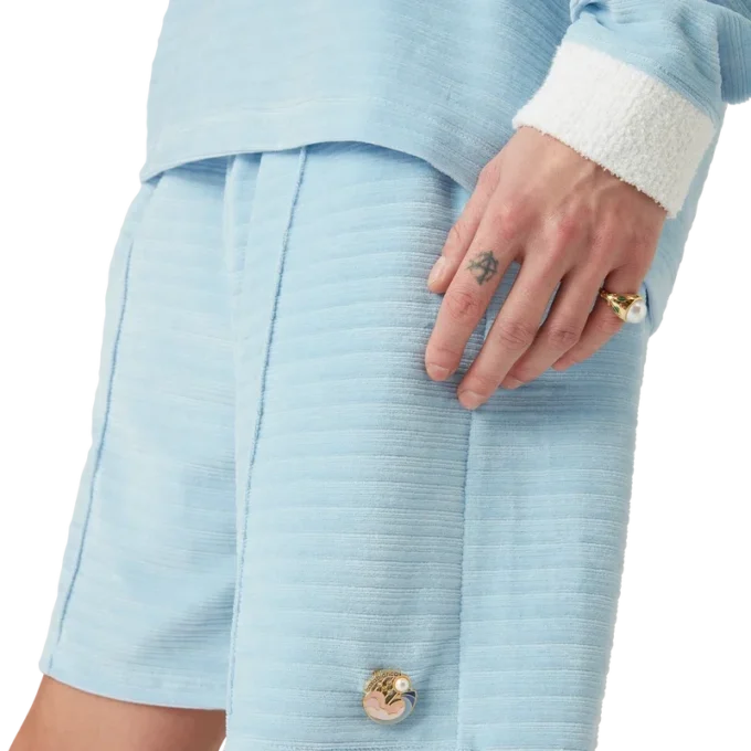 Shorts i randigt velour