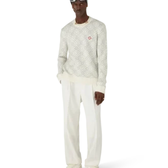 Silver Monogram Mohair Blend Crew Neck Silver Monogram Mohair Blend Crew Neck