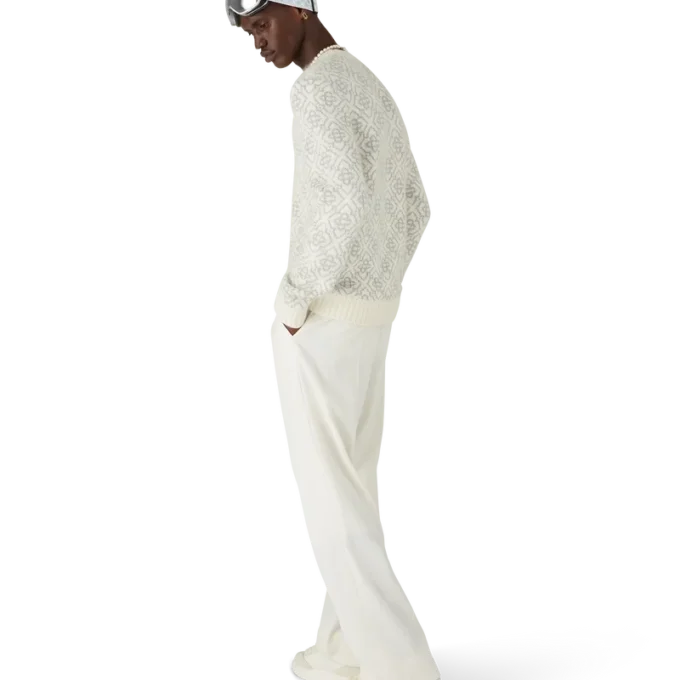 Silver Monogram Mohair Blend Crew Neck Silver Monogram Mohair Blend Crew Neck