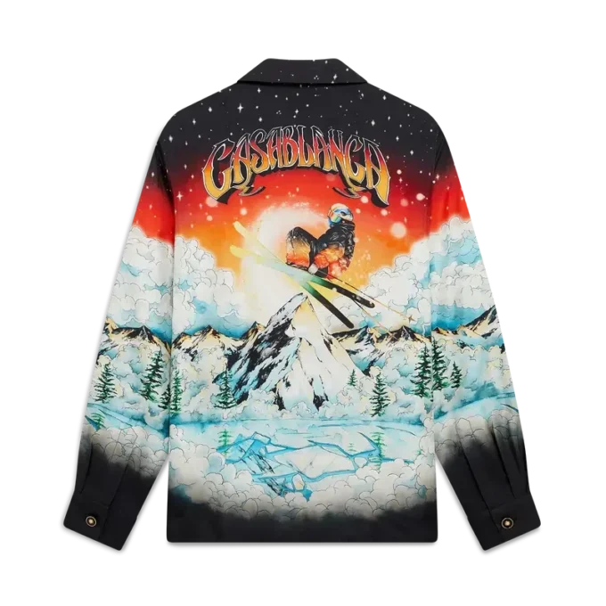 Ski Lake långärmad skjorta i silketwill