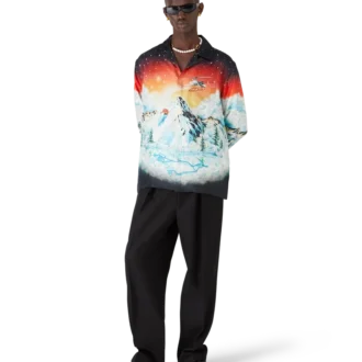 Ski Lake långärmad skjorta i silketwill