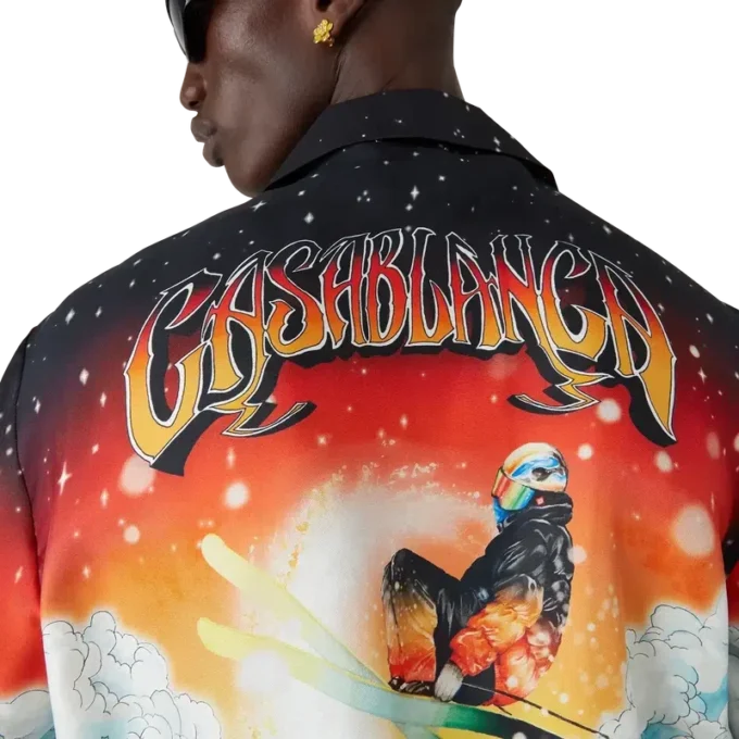 Ski Lake långärmad skjorta i silketwill