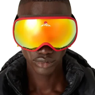 Skidglasögon med röd och orange färgövergång
