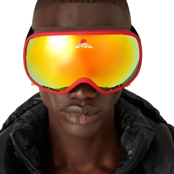 Skidglasögon med röd och orange färgövergång
