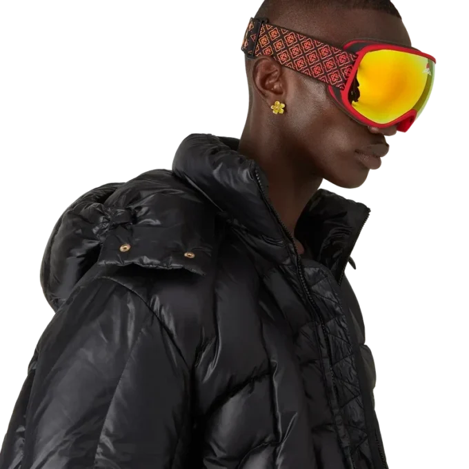 Skidglasögon med röd och orange färgövergång