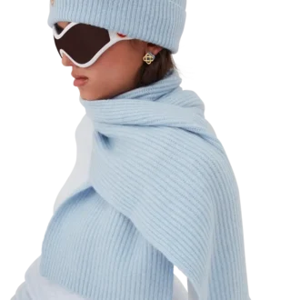 Skidscarf i ribbad ull