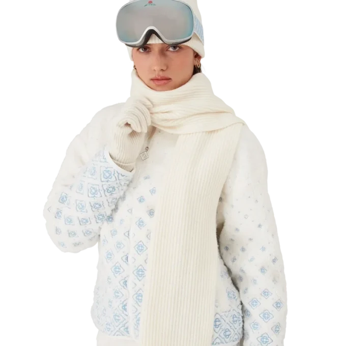 Skidscarf i ribbad ull