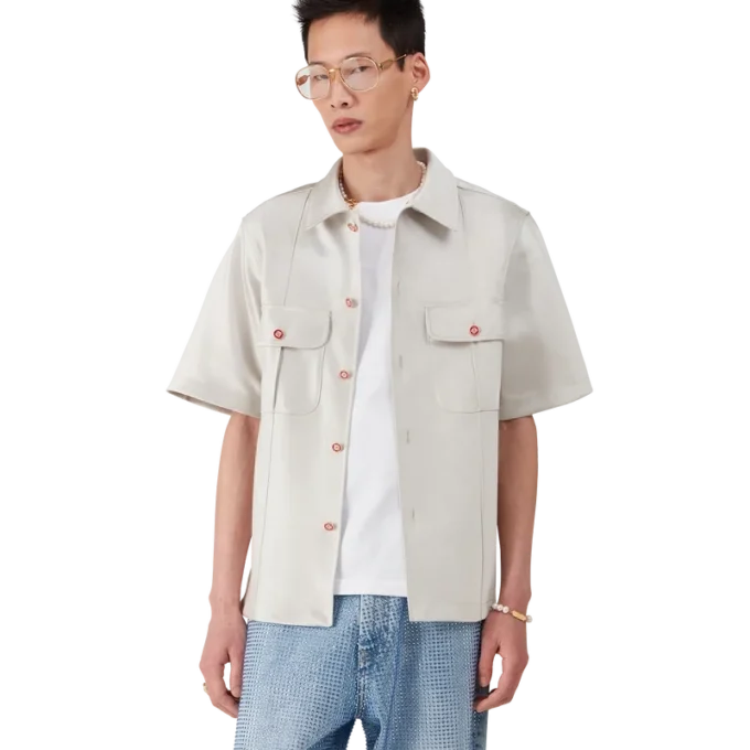 Skjorta i duchesse-satin