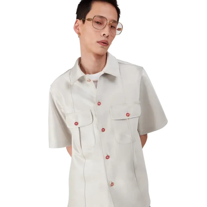 Skjorta i duchesse-satin