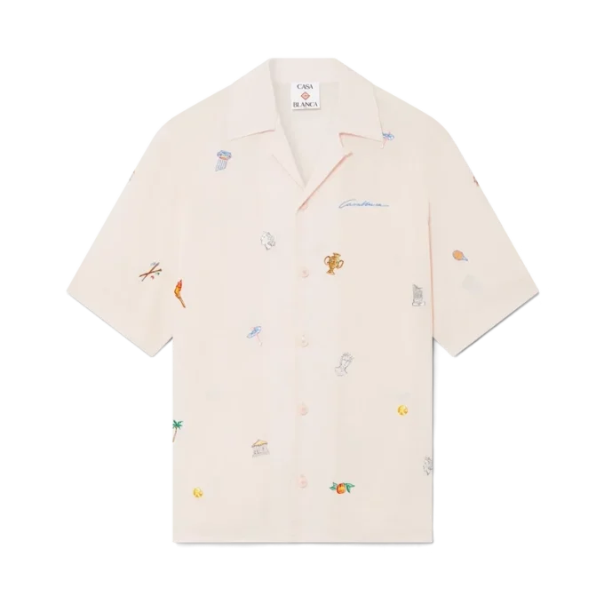 Skjorta med broderat motiv