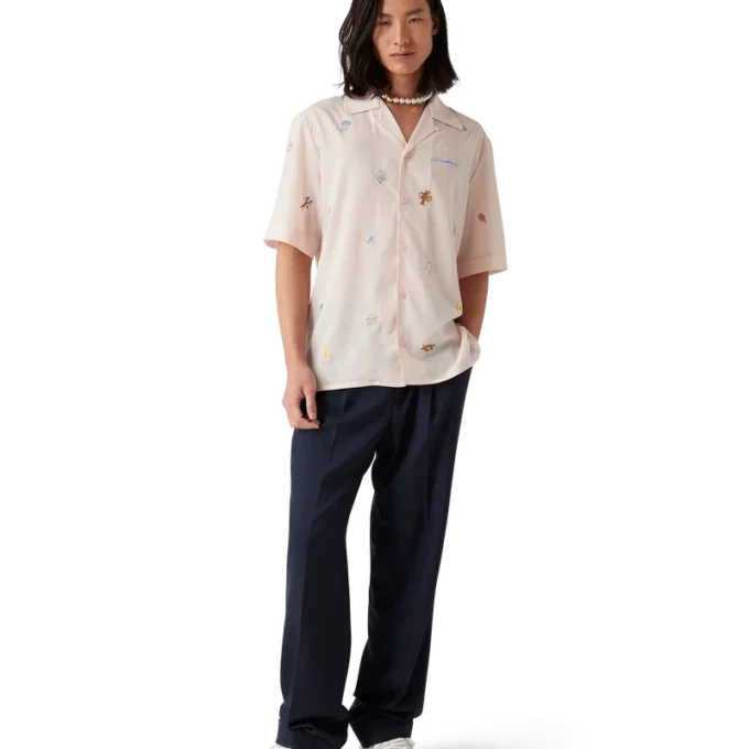 Skjorta med broderat motiv