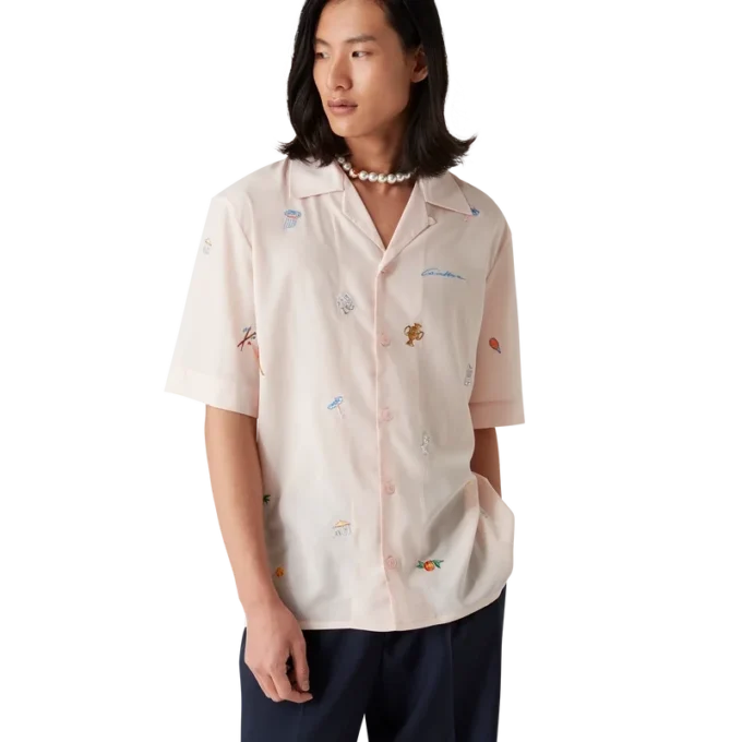 Skjorta med broderat motiv