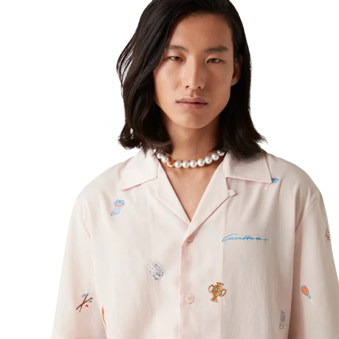 Skjorta med broderat motiv