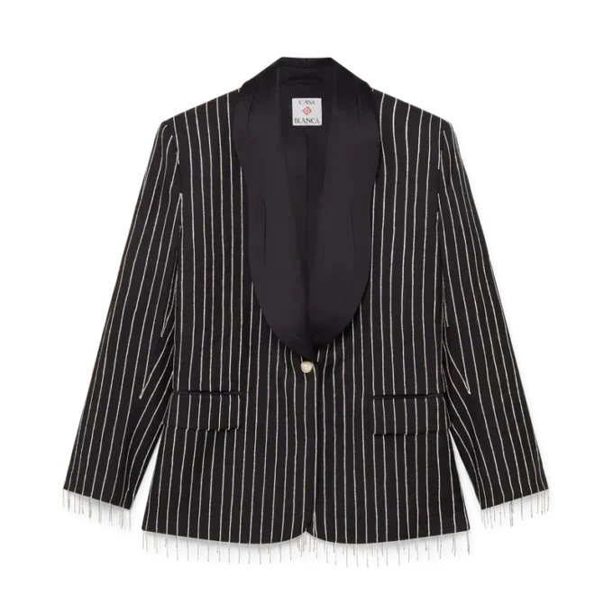 Skräddarsydd jacka med kristallprydnader