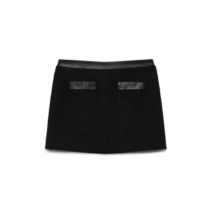 Skräddarsydd minikjol i öppen väv