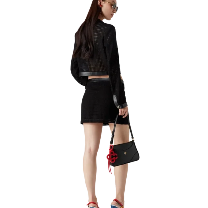 Skräddarsydd minikjol i öppen väv