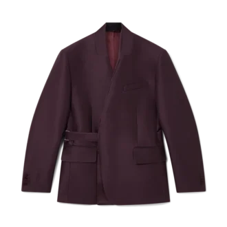 Skräddarsydd wrapjacka i ull- och silkesblandning