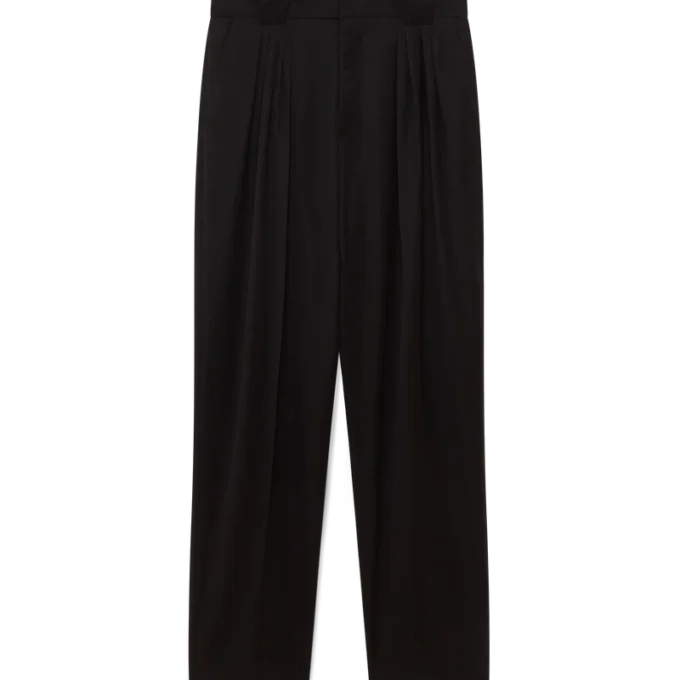 Skräddarsydda byxor i ull med fem veck