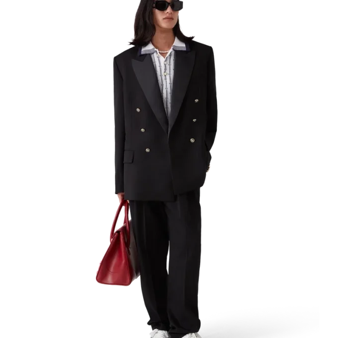 Skräddarsydda byxor i ull med fem veck