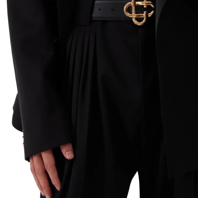 Skräddarsydda byxor i ull med fem veck