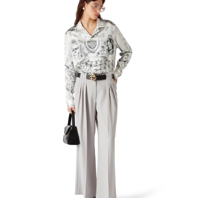 Skräddarsydda byxor i ull med tre veck