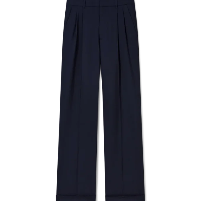 Skräddarsydda plisserade byxor i ull