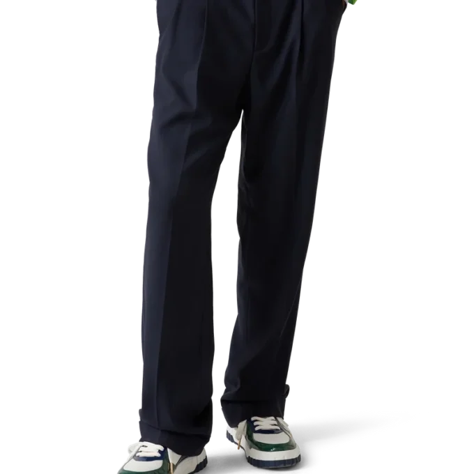 Skräddarsydda plisserade byxor i ull