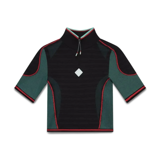 Sömlös skjorta med halv dragkedja