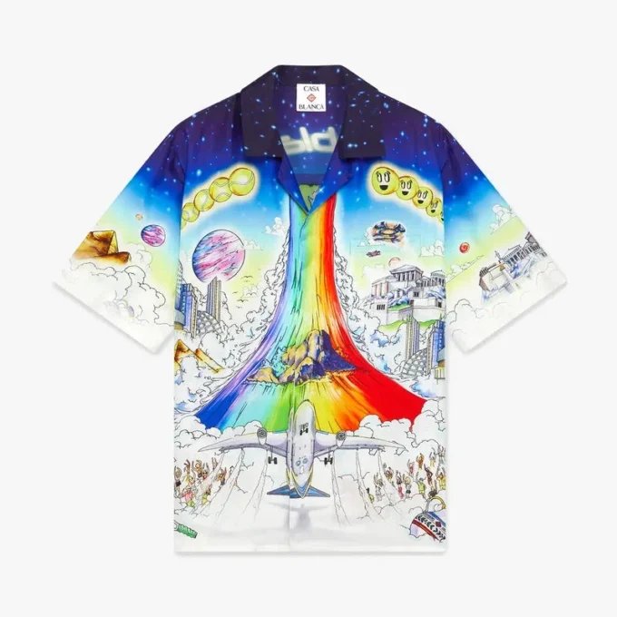 Solid Grooves kortärmad silkesskjorta