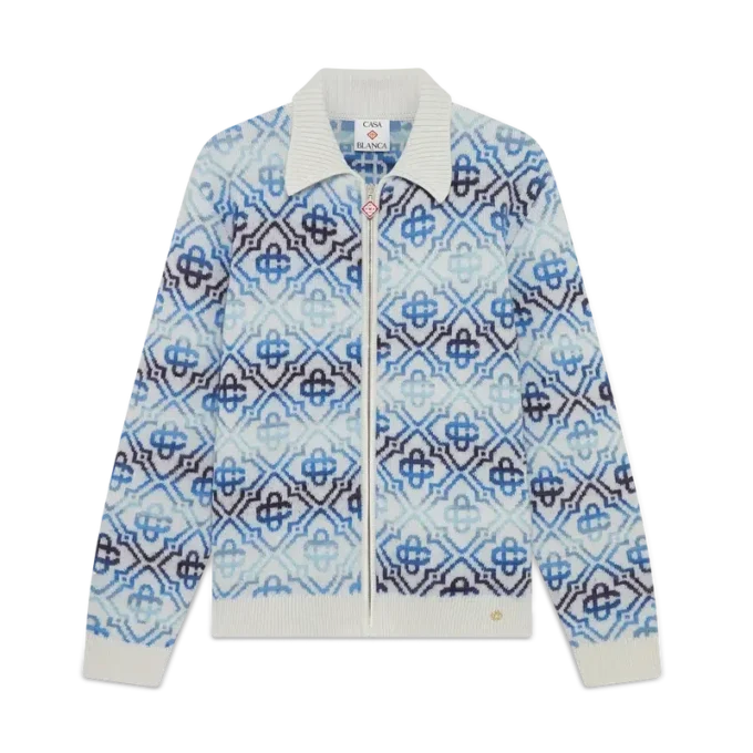 Space Dye Monogram långärmad merinokofta