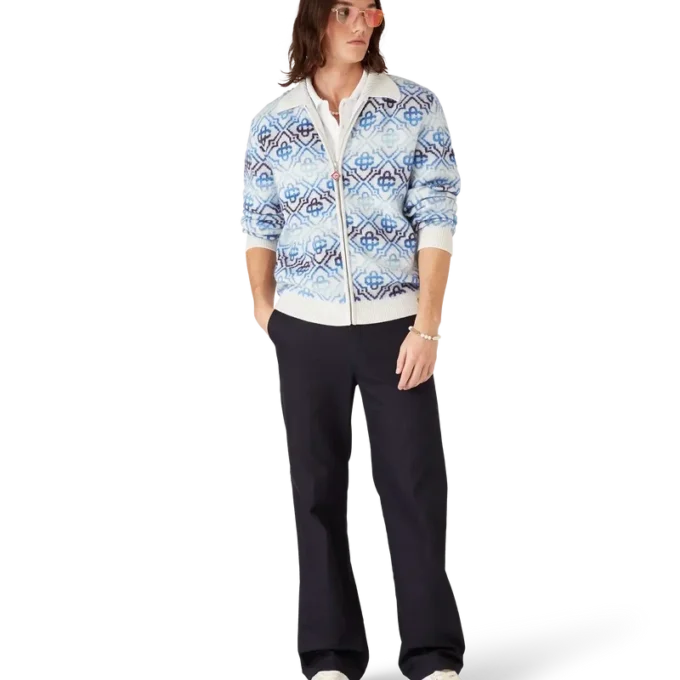 Space Dye Monogram långärmad merinokofta