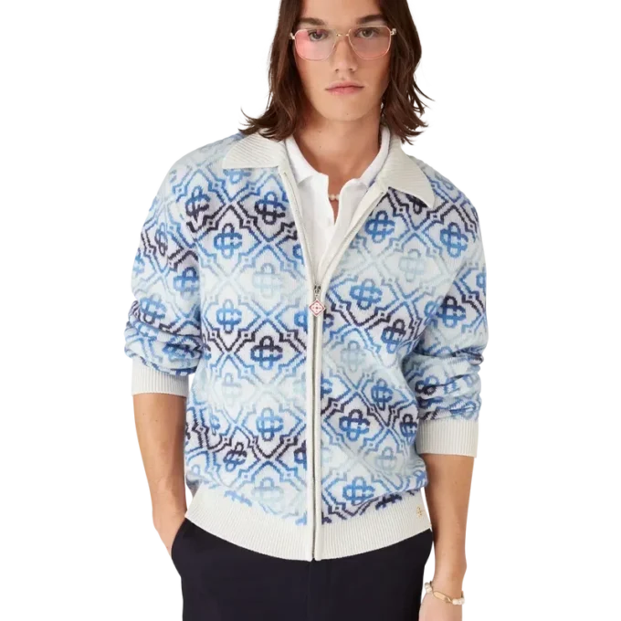 Space Dye Monogram långärmad merinokofta